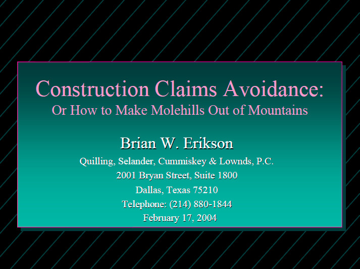 Construction Claims Avoidance