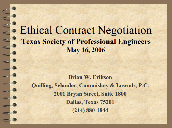 Ethical Contract Negotiation